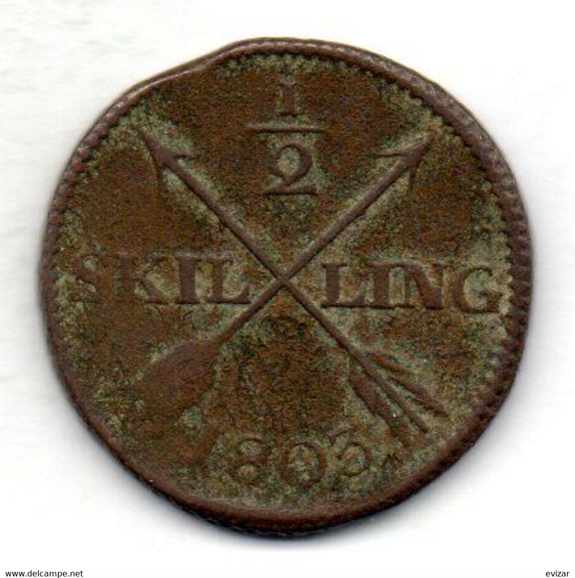 SWEDEN, 1/2 Skilling, Copper, Year 1803, KM #565 - Schweden