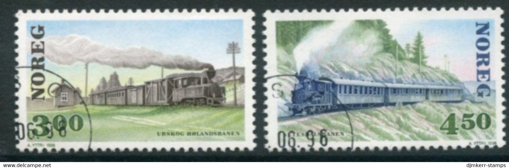 NORWAY 1996 Railway Line Centenaries Used .   Michel 1213-14 - Used Stamps
