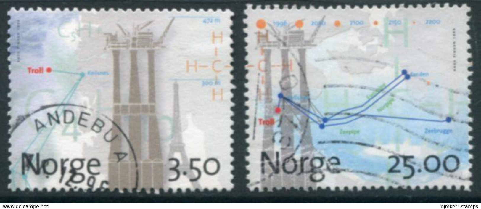 NORWAY 1996 Troll Field Gas Extraction Used.   Michel 1211-12 - Usados