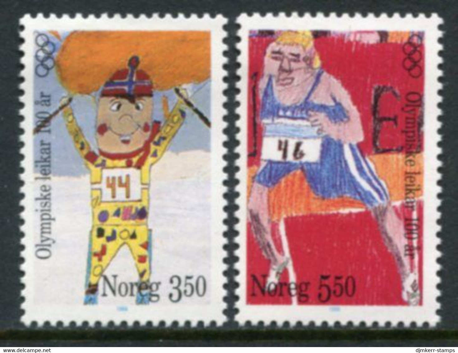 NORWAY 1996 Centenary Of Modern Olympic Games MNH / **.   Michel 1206-07 - Unused Stamps