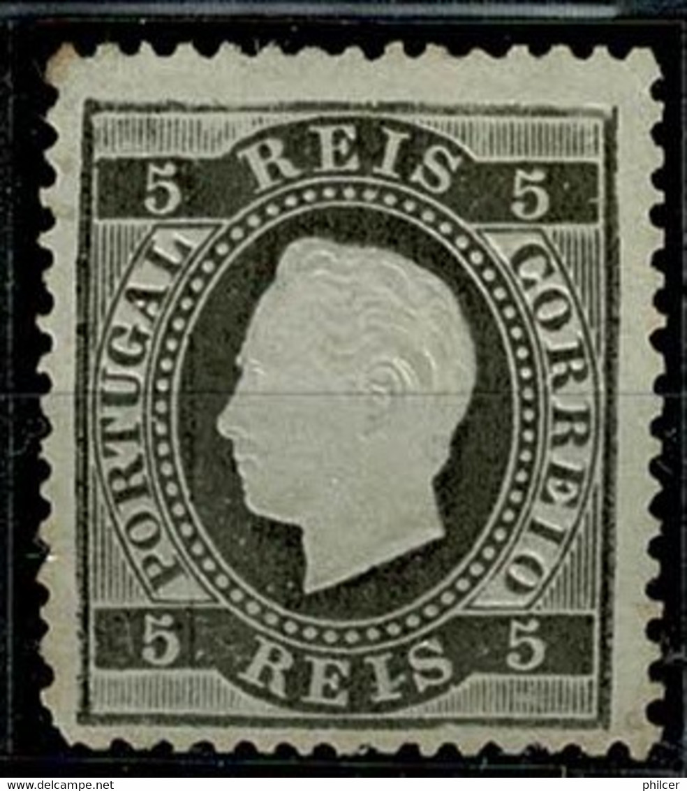Portugal, 1870/6, # 36 Dent. 12 3/4, Tipo V, MNG - Ongebruikt