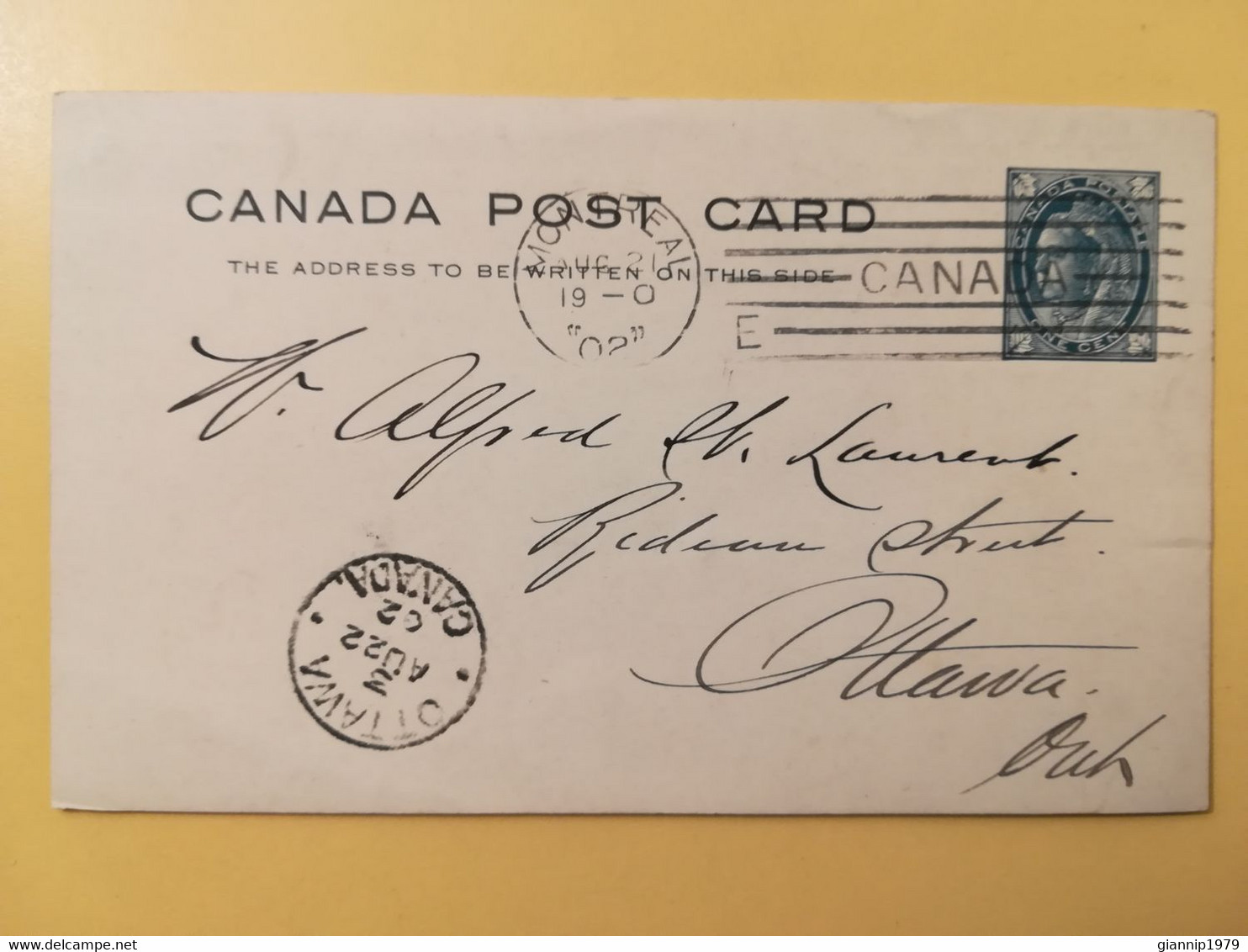 1902 INTERO CARTOLINA POSTALE POSTCARD CARTE CANADA VICTORIA QUEEN OBLITERE' OTTAWA - 1860-1899 Regno Di Victoria