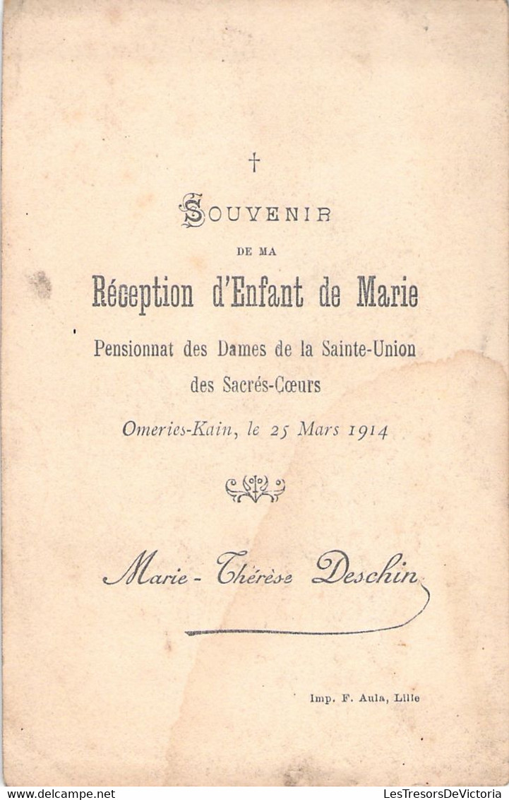 Souvenir Reception D'enfant De Marie - Pensionnat Des Dames De La Sainte Union Des Sacrés Coeurs - 1914 - Autres & Non Classés