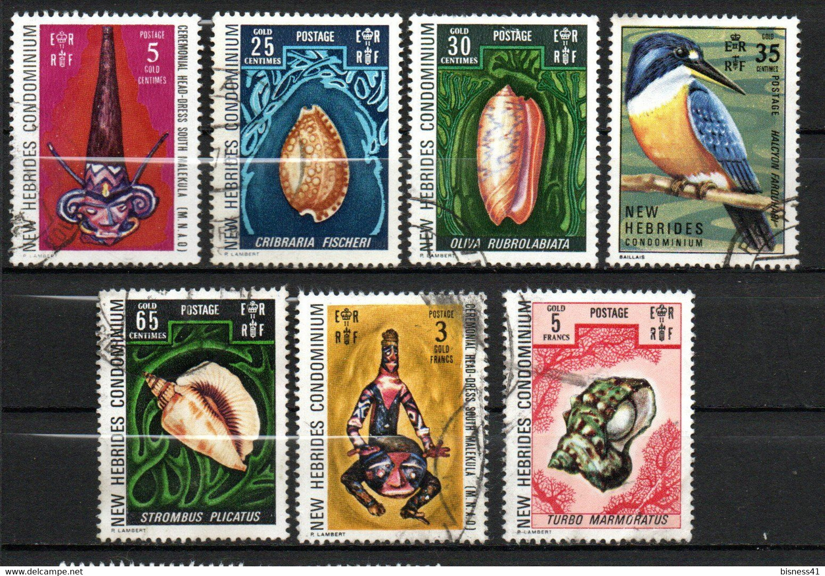 Col24 Colonies Nouvelles Hebrides N° 338 342 à 345 348 349 Oblitéré Cote 34,00€ - Used Stamps