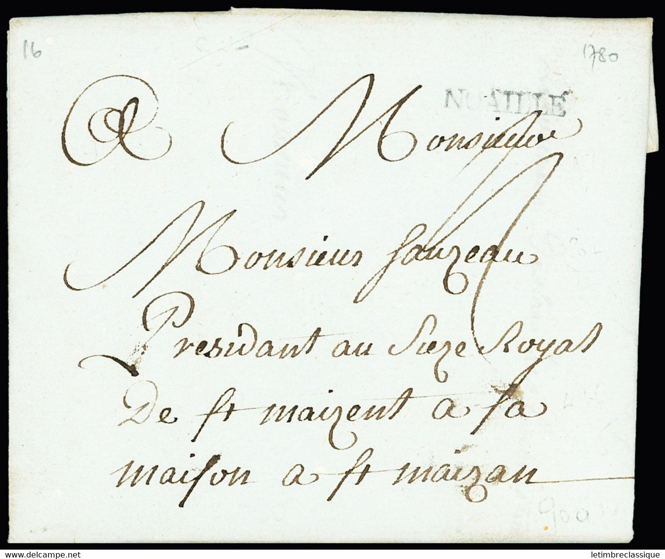 Nuaillé : MO "Nuaillé" (1780 - L N°1), Ind 22. Rare Et TB - 1701-1800: Precursors XVIII