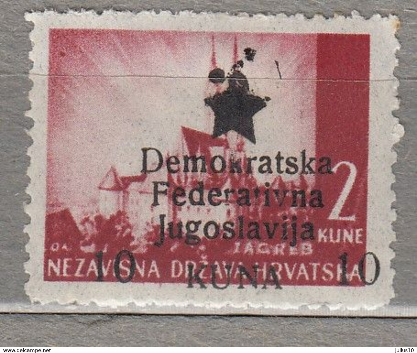 YUGOSLAVIA 1945 Provisory Stamps Bosnia Mi 3 MH(*) #31788 - Ungebraucht