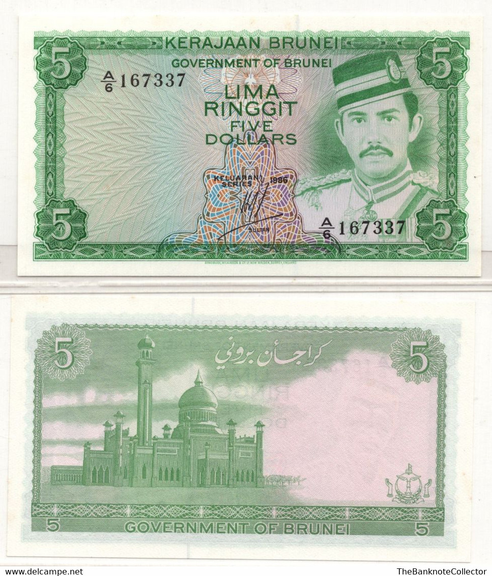 Brunei Darussalam  5 Ringgit 1986 P-7 UNC - Brunei