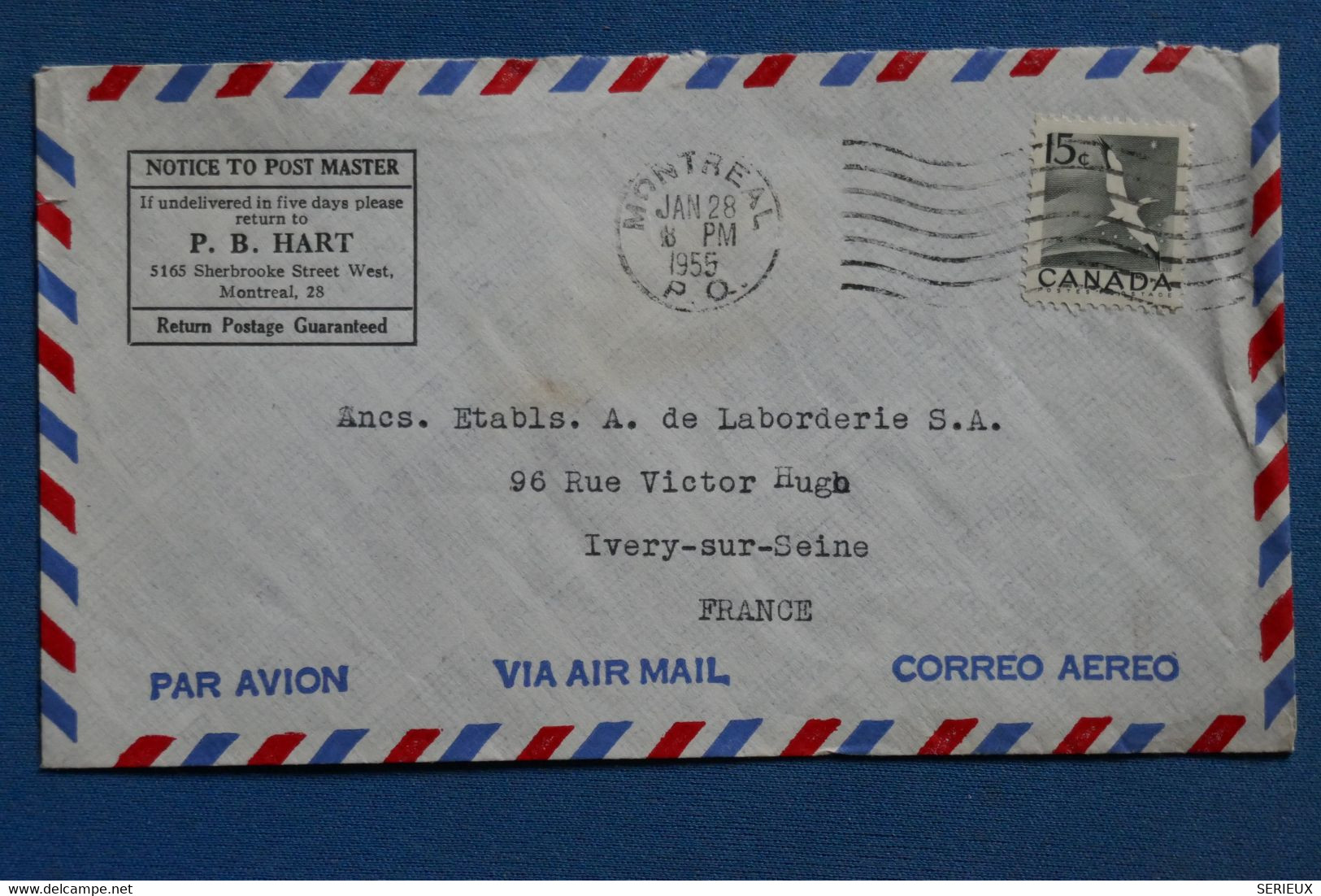 AR6 CANADA  BELLE LETTRE  1955 MONTREAL   POUR  IVRY    FRANCE+  + AFFRANCH. PLAISANT - Lettres & Documents