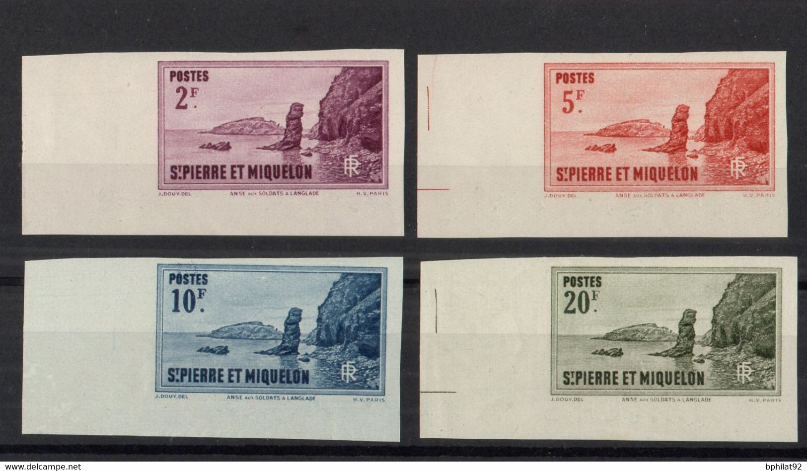 !!! ST PIERRE ET MIQUELON, N°184/186/187 ET 188 NON DENTELES NEUFS ** - Unused Stamps