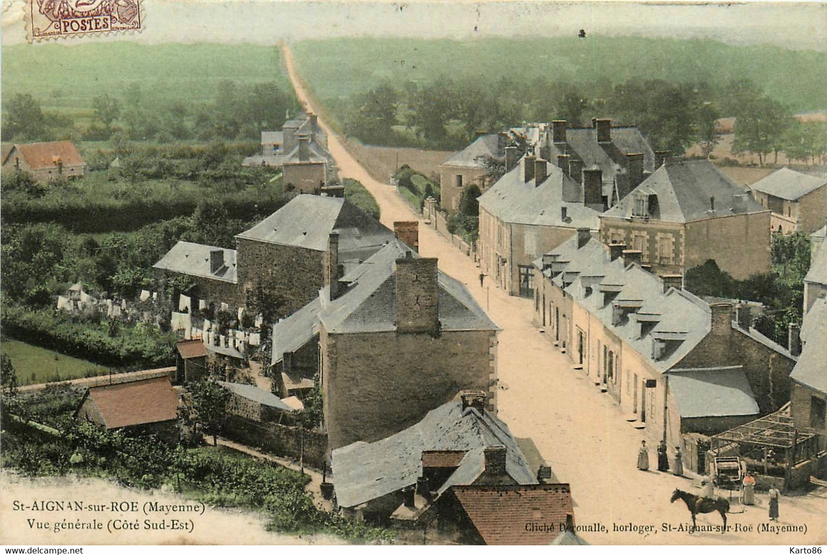 St Aignan Sur Roe * Rue Et Vue Générale Du Village , Côté Est - Saint Aignan Sur Rö