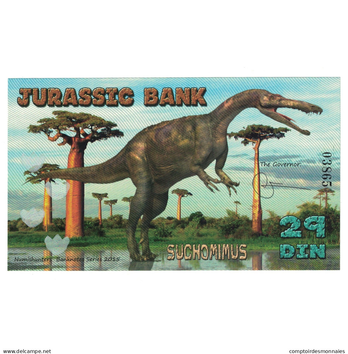 Billet, Espagne, Billet Touristique, 2015, JURASSIC BANK 29 DIN, NEUF - [ 7] Fehldrucke