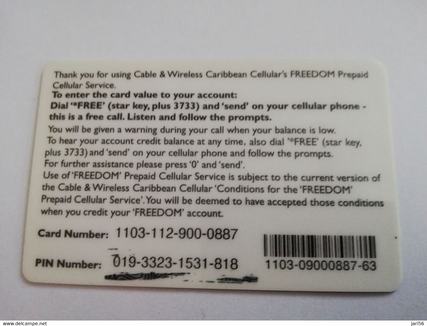 CARIBBEAN ISLANDS EC $ 150, SAIL BOATS -PREPAID CELLULAIR FREEDOM, Used ** 8847** - Antillen (Sonstige)