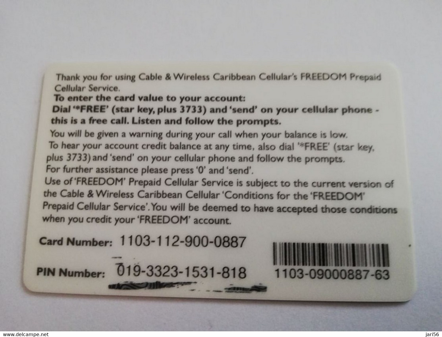 CARIBBEAN ISLANDS EC $ 150, SAIL BOATS -PREPAID CELLULAIR FREEDOM, Used ** 8847** - Antillen (Overige)