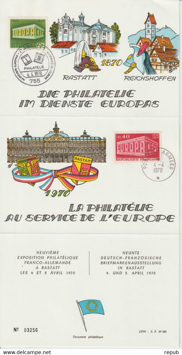Philatélie au service de l'Europe, 15 souvenirs des expositions Franco-Allemande entre 1962 et 1977