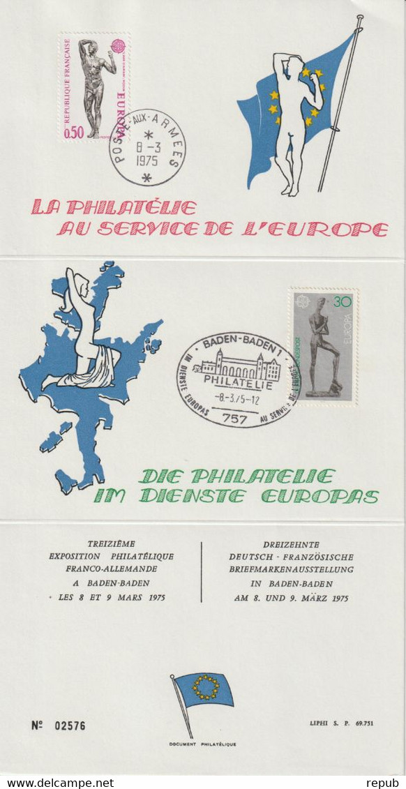 Philatélie au service de l'Europe, 15 souvenirs des expositions Franco-Allemande entre 1962 et 1977