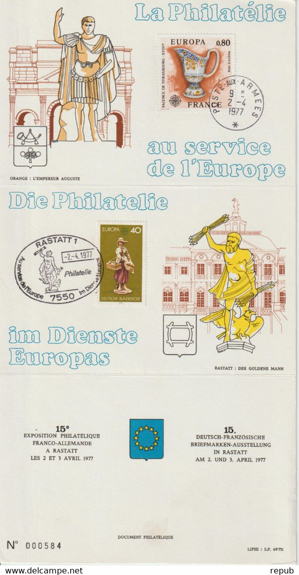 Philatélie au service de l'Europe, 15 souvenirs des expositions Franco-Allemande entre 1962 et 1977
