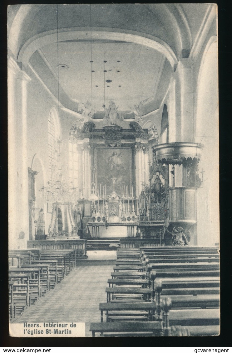 HEERS  INTERIEUR DE L'EGLISE ST MARTIN         - 2 SCANS - Heers