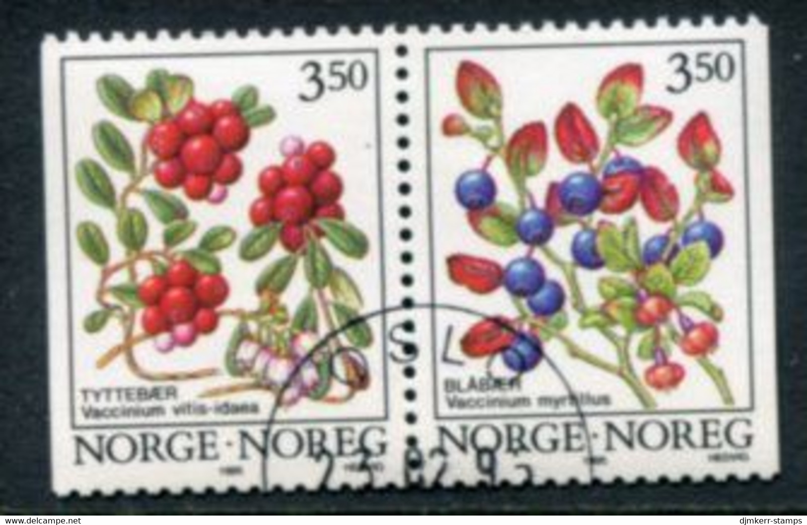 NORWAY 1995 Forest Berries Phosphor Paper MNH / **.   Michel 1174y-75y - Usados