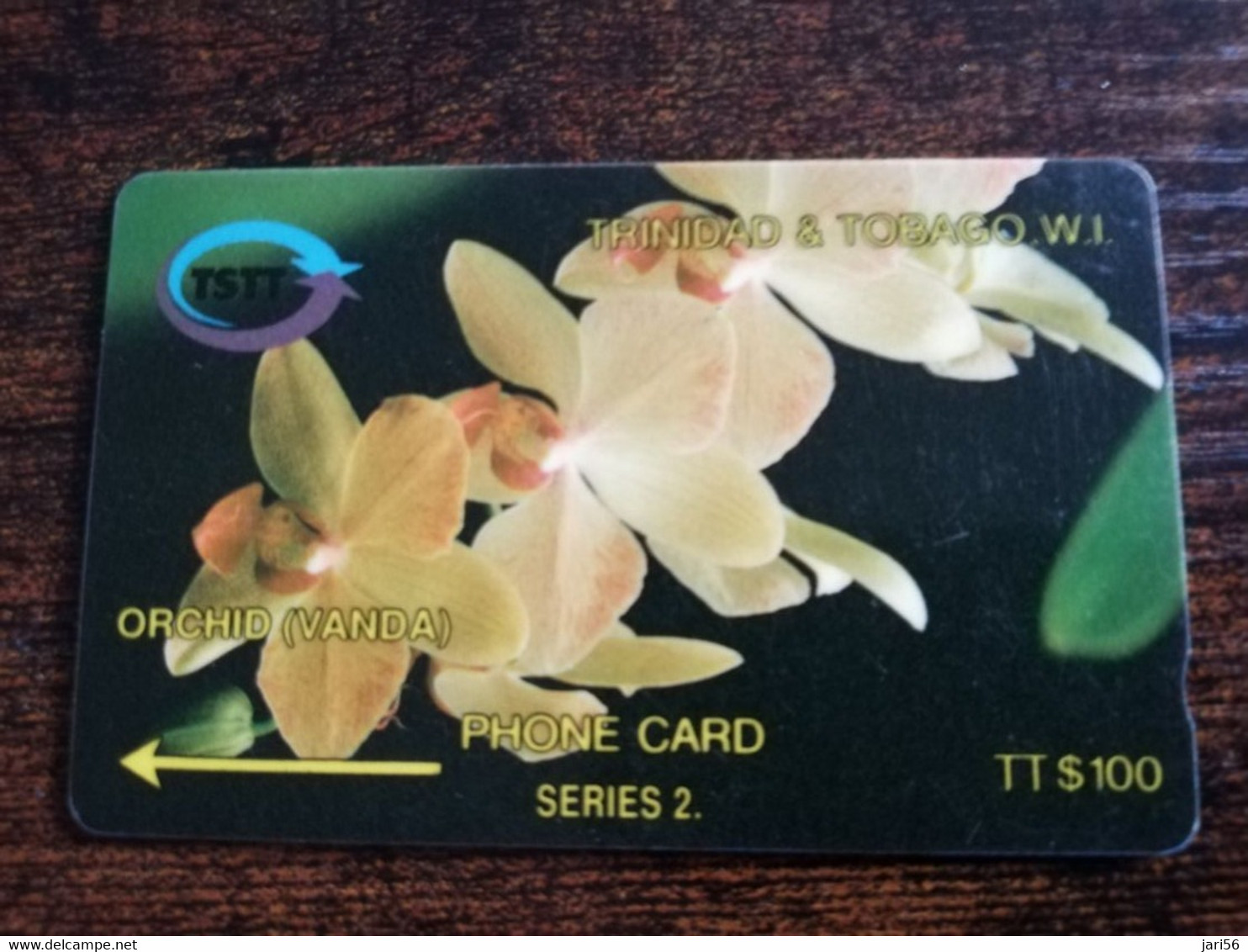 TRINIDAD & TOBAGO  GPT CARD    $100,-  6CCTD   ORCHID VANDA        Fine Used Card        ** 8867** - Trinidad & Tobago