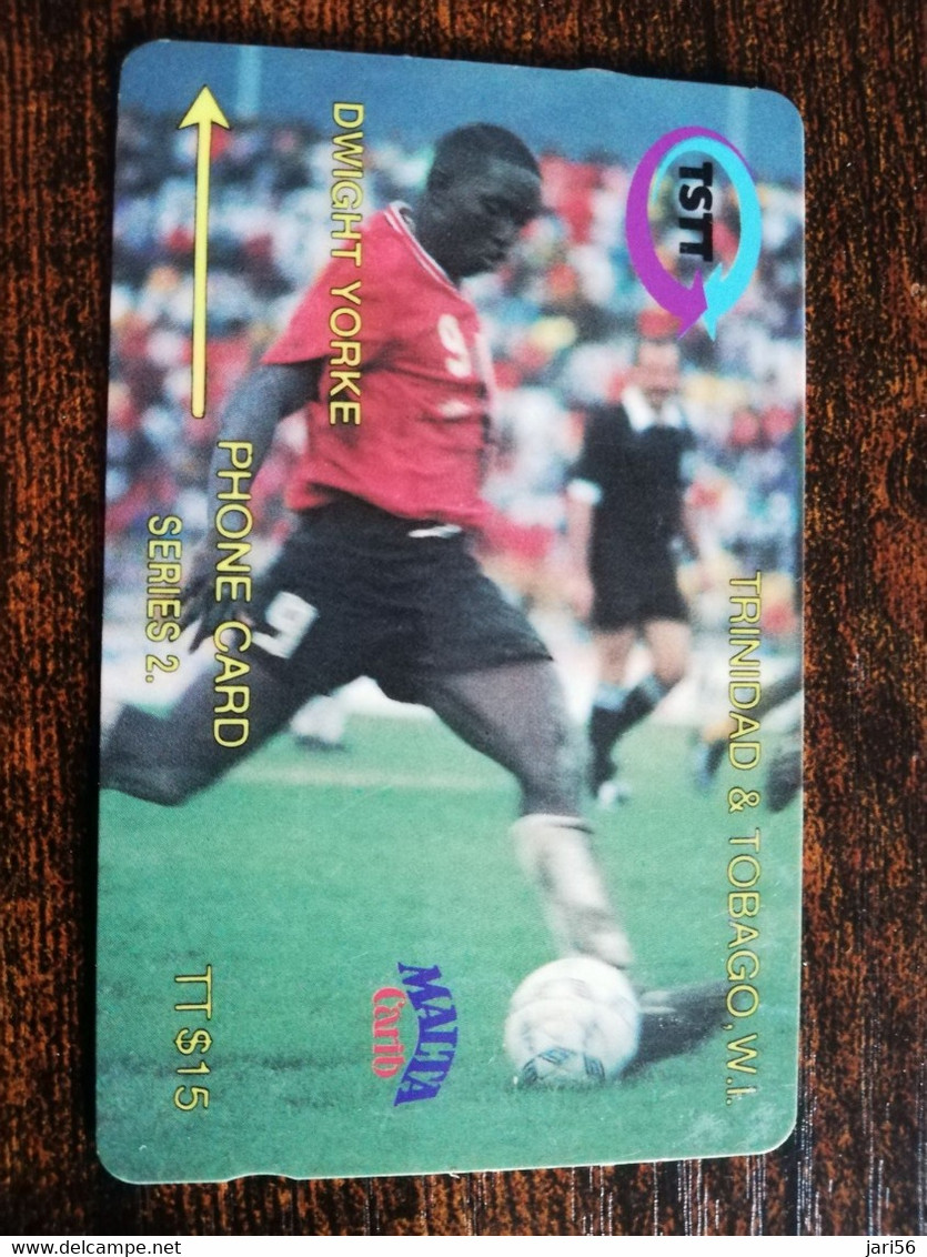 TRINIDAD & TOBAGO  GPT CARD    $15,-  8CCTB   DWIGHT YORKE / FUTBOL         Fine Used Card        ** 8870** - Trinidad & Tobago