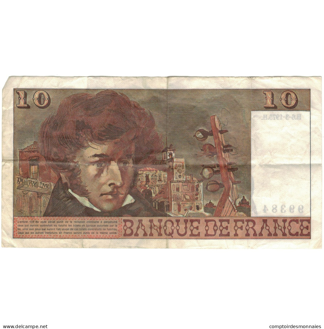 France, 10 Francs, Berlioz, 1975, 1975-03-06, TTB+, Fayette:63.9, KM:150b - 10 F 1972-1978 ''Berlioz''