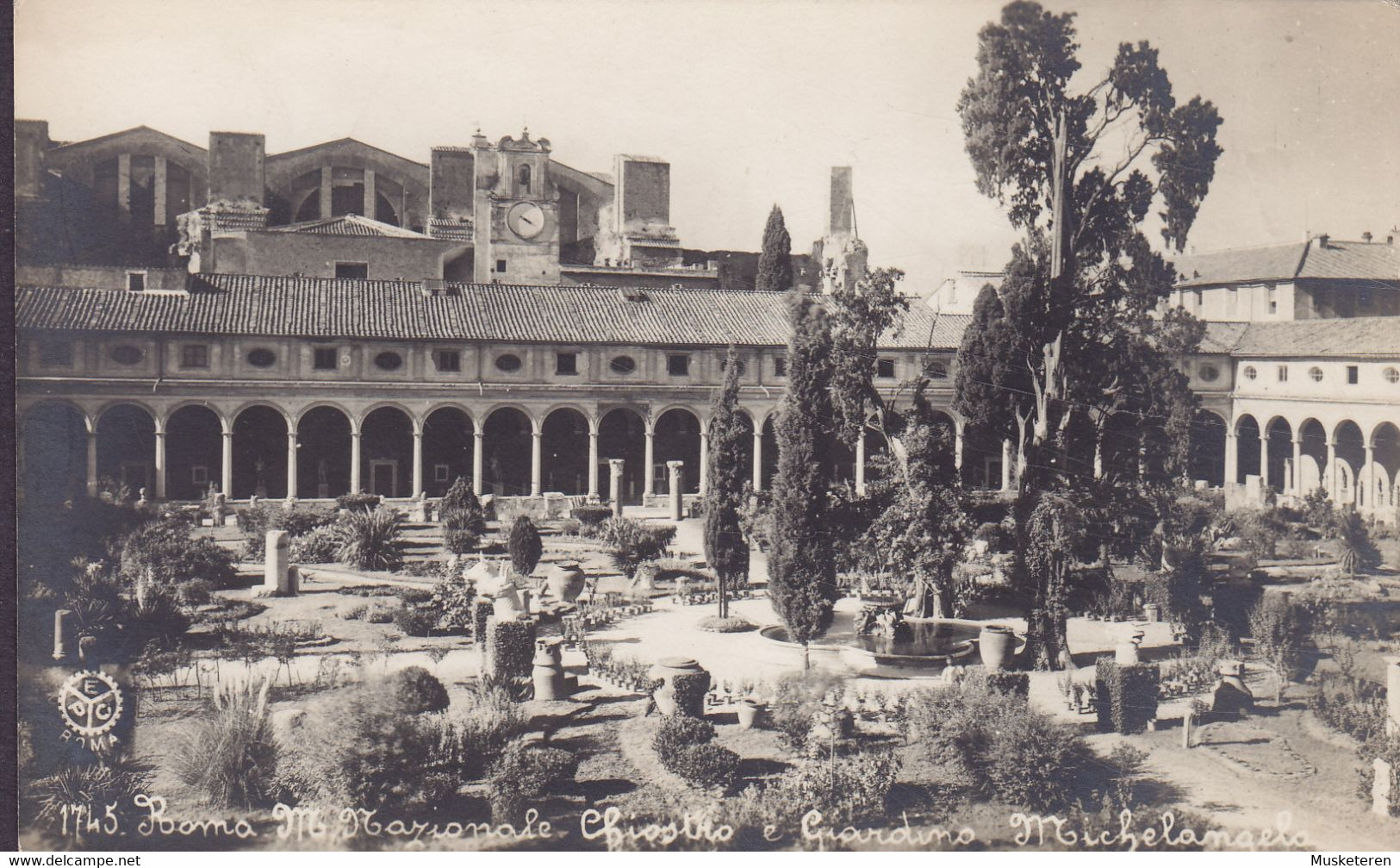 Italy PPC Roma M. Marionale Chiostro E Giardino Michelangelo Echte Real Photo Vera Véritable (2 Scans) - Parques & Jardines