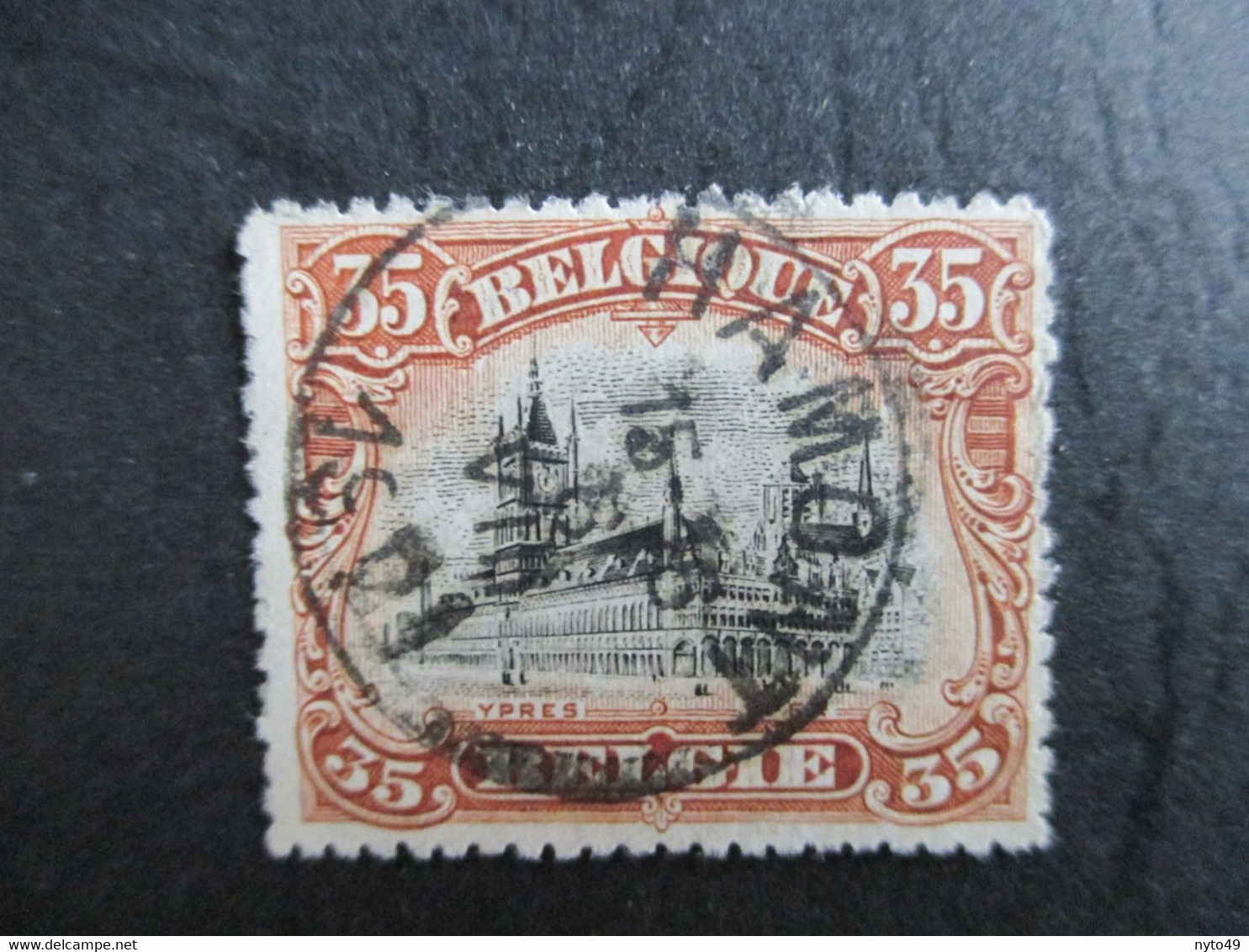 Nr 142 - "Hallen Van Ieper" - Centrale Stempel Hamont - 1915-1920 Alberto I