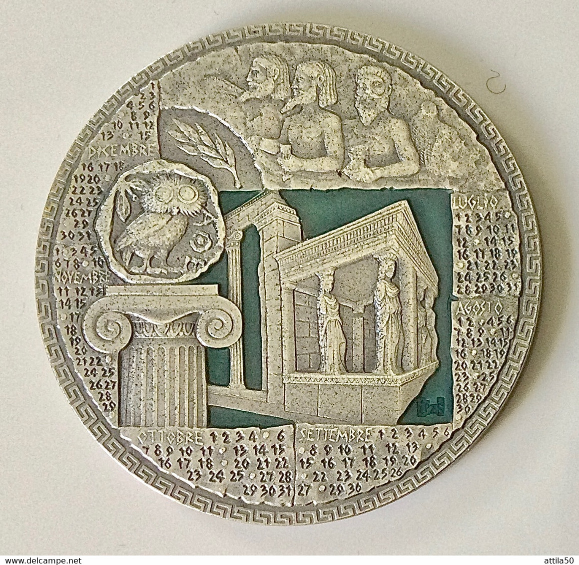 Istituto Poligrafico Dello Stato- Medaglia Calendario 2014 Argento E Smalti - Gr.52 Diam. 50mm. - Monedas/ De Necesidad