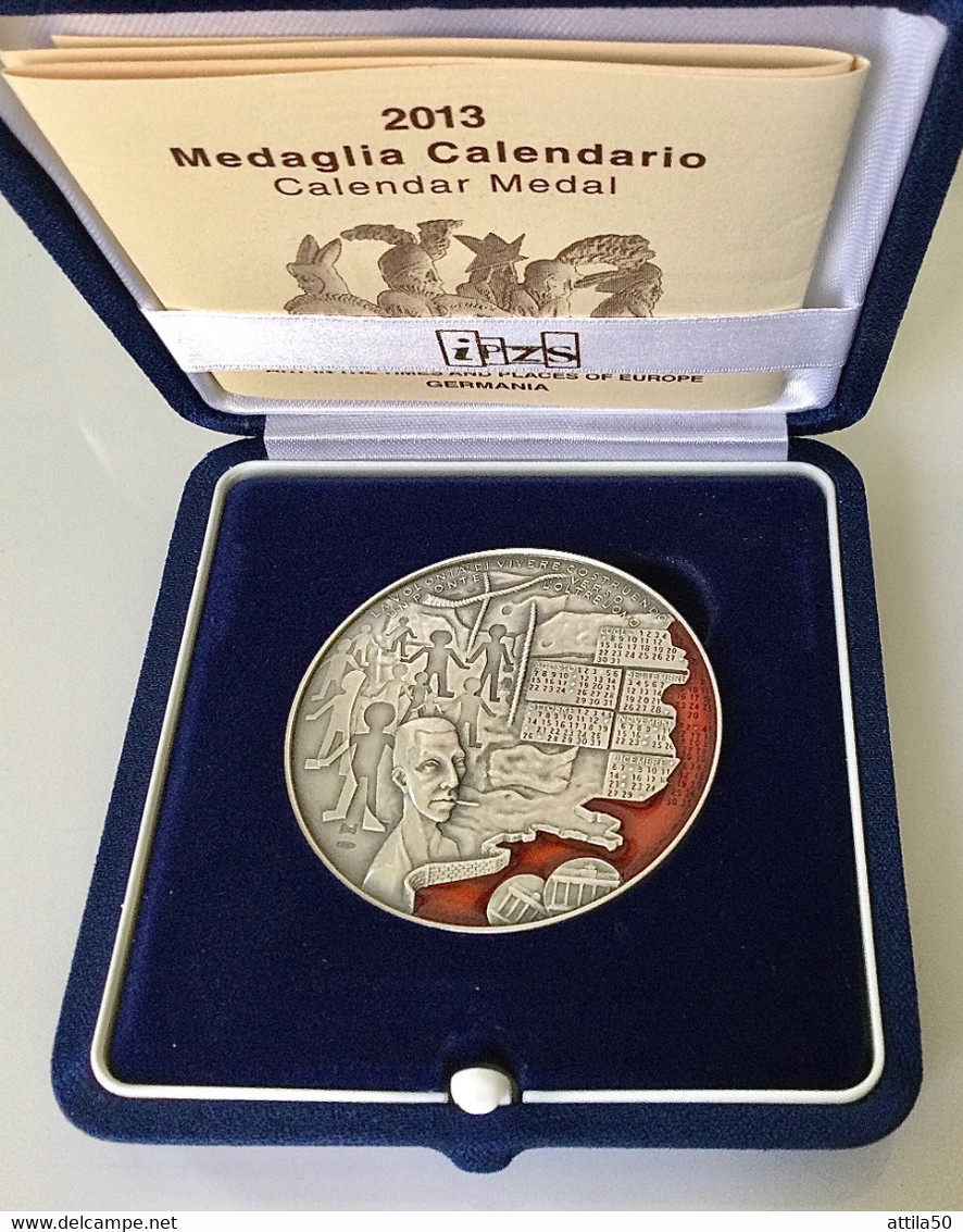 Istituto Poligrafico Dello Stato- Medaglia Calendario 2013 Argento E Smalti - Gr.52 Diam. 50 Mm. - Notgeld