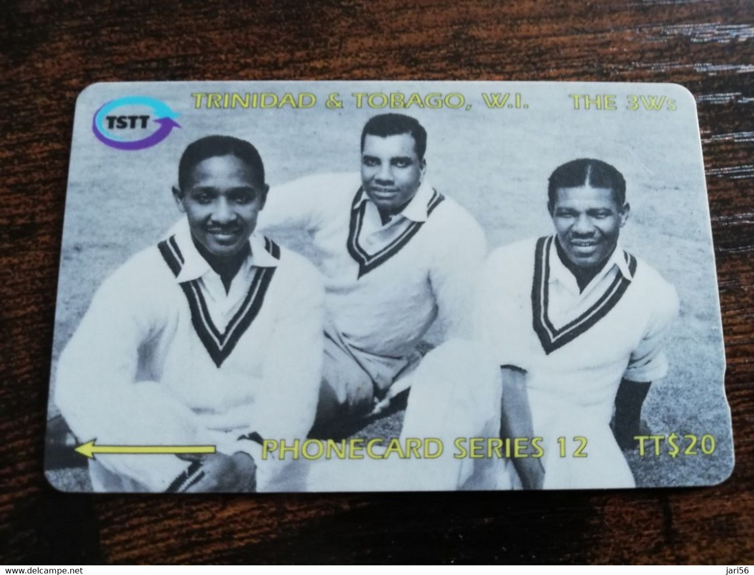 TRINIDAD & TOBAGO  GPT CARD    $20,-  144CCTB   CRICKET / THE 3 W              Fine Used Card        ** 8896** - Trinidad En Tobago