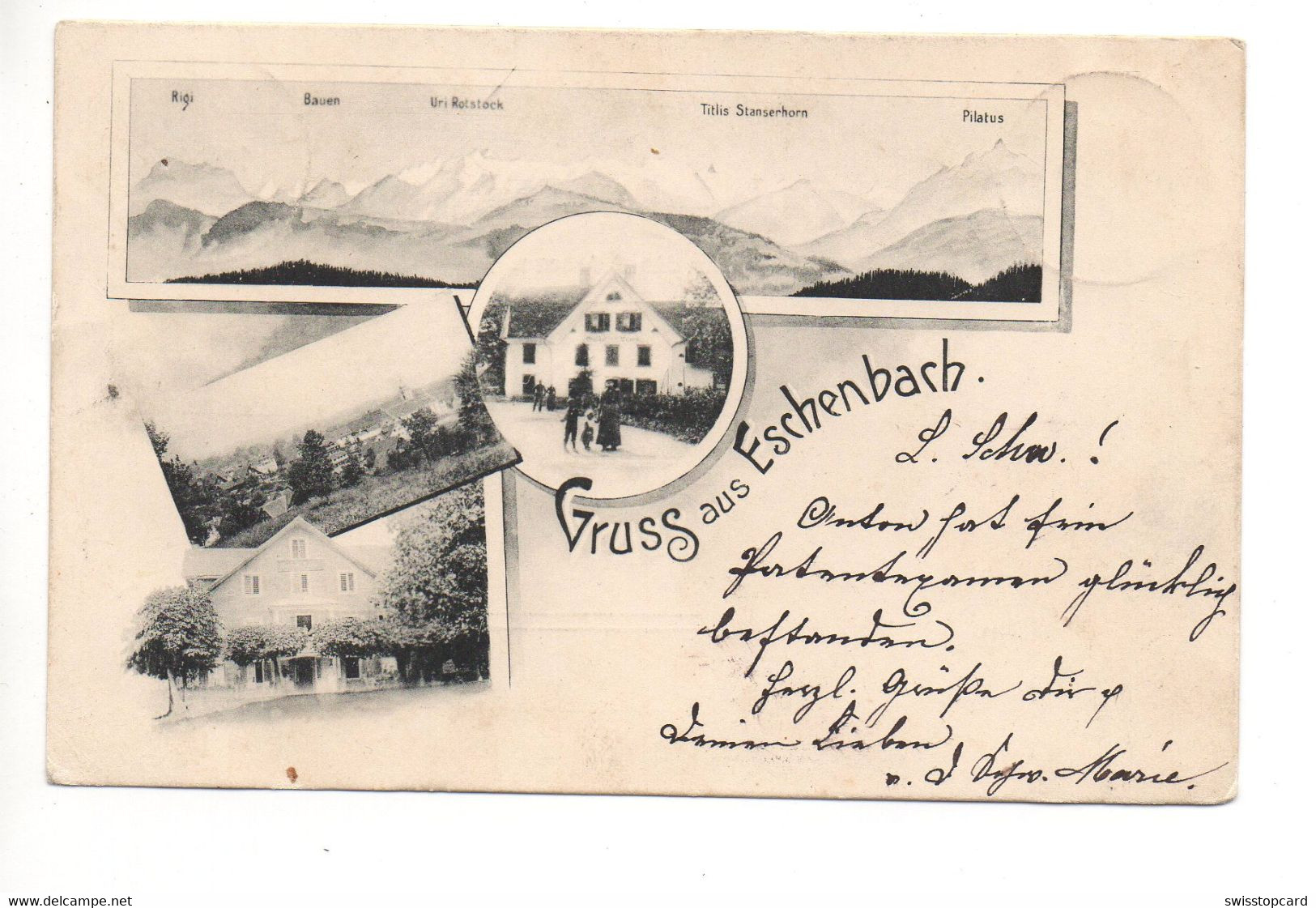 LITHO Gruss Aus ESCHENBACH Gel. 1898 N. Luzern - Eschenbach