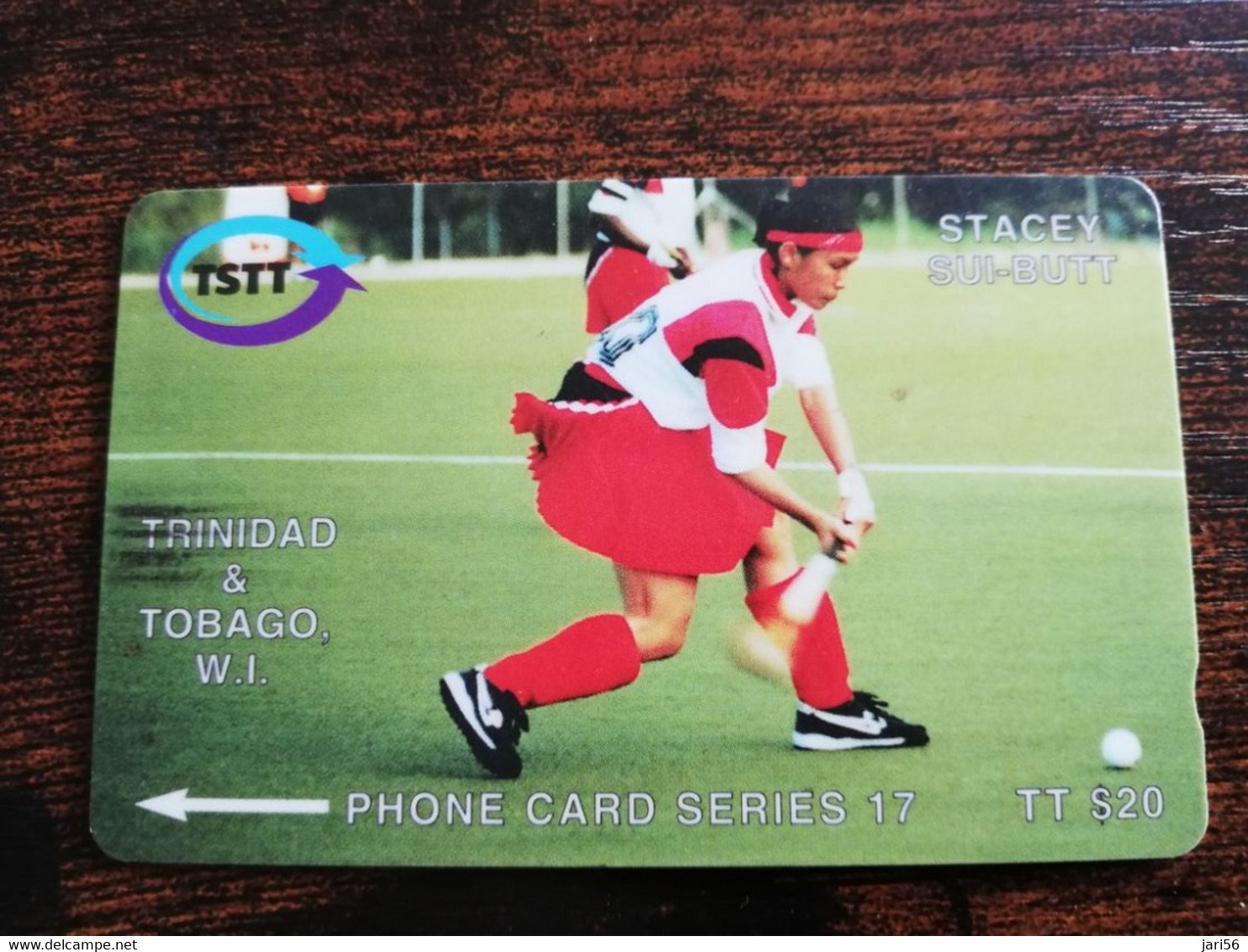 TRINIDAD & TOBAGO  GPT CARD    $20,-  179CCTA   STACEY SUI-BUTT / HOCKEY             Fine Used Card        ** 8898** - Trinidad & Tobago