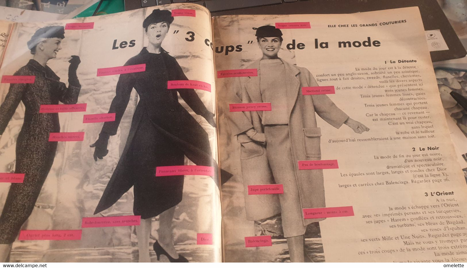 ELLE 55/COLLECTIONS 140 MODELES /BALENCIAGA FATH DIOR GIVENCHY  HEIM  MANGUIN HERMES LANVIN - Fashion