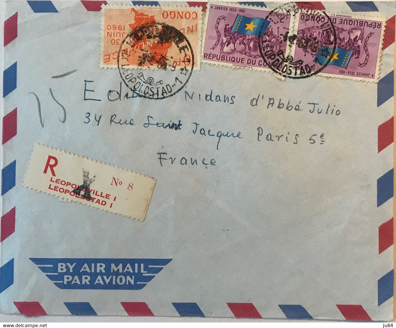 Congo - République Du Congo - Léopoldville - Lettre Recommandée Avion Pour Paris (France) - 4 Février 1963 - Autres & Non Classés