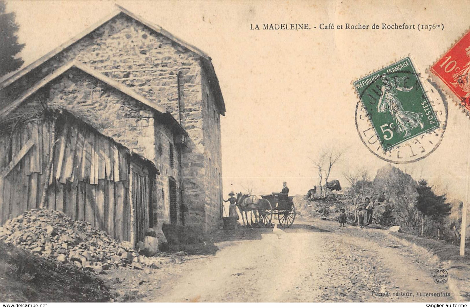 CPA 42 LA MADELEINE CAFE ET ROCHER DE ROCHEFORT - Andere & Zonder Classificatie