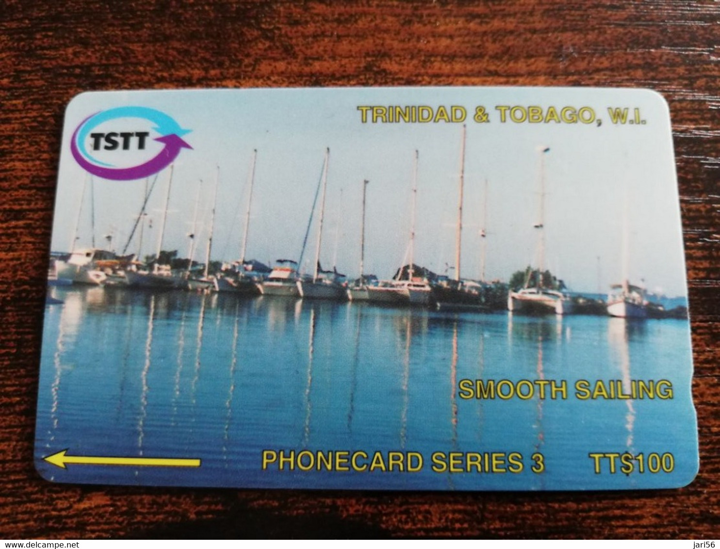 TRINIDAD & TOBAGO  GPT CARD    $100,-  205CCTA   SMOOTH SAILING             Fine Used Card        ** 8902** - Trinidad & Tobago