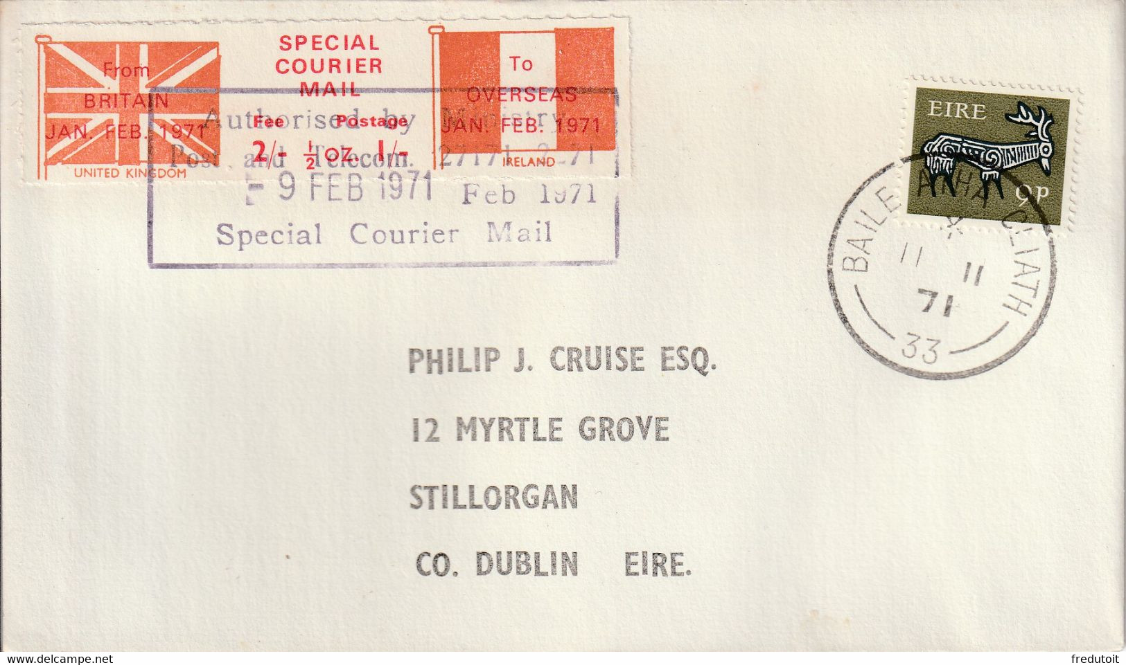 LETTRE De GREVE  : Angleterre / Irlande - 09/02/1971 - Lettres & Documents