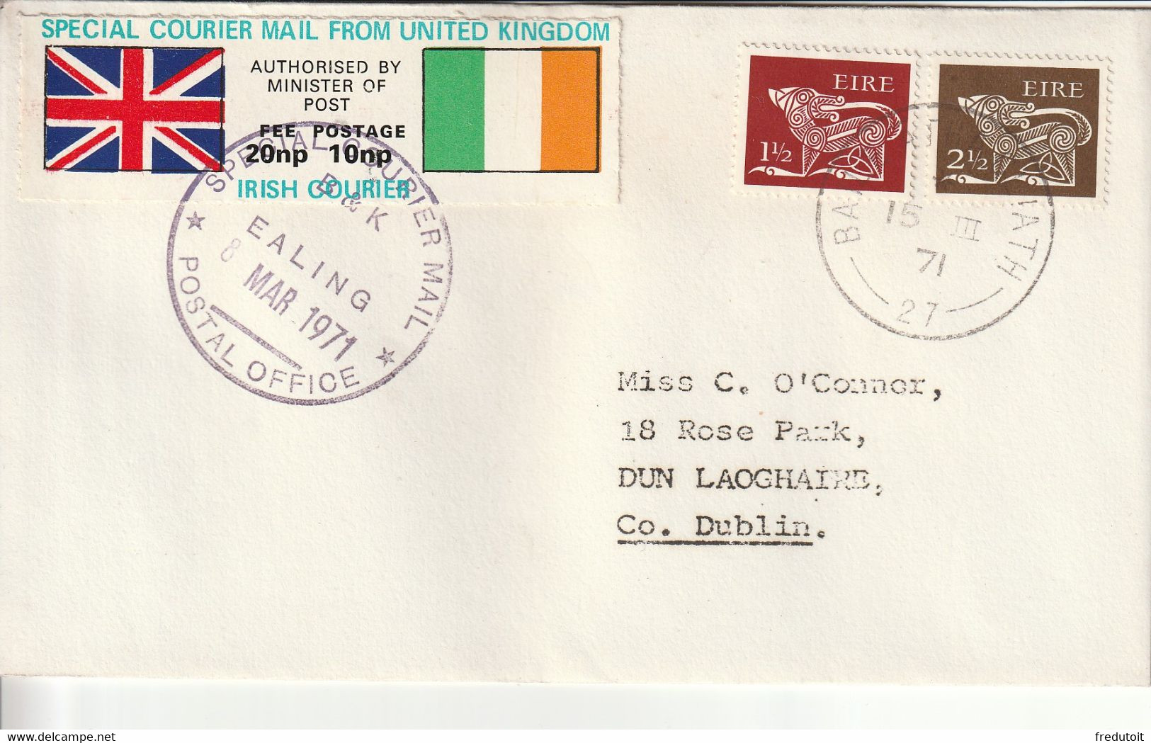 LETTRE De GREVE  : Angleterre / Irlande - 08/03/1971 - Brieven En Documenten