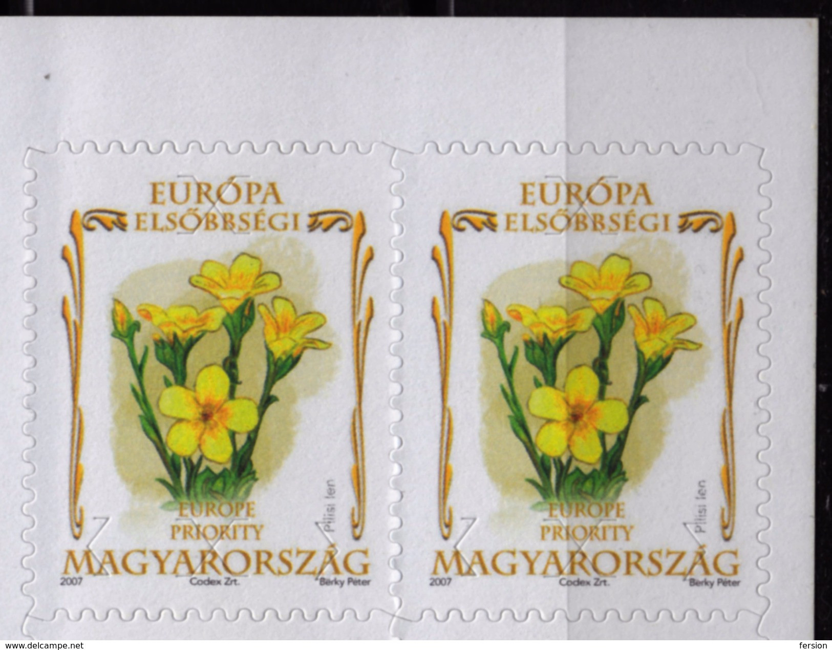 HUNGARY 2007 Self Adhesive Booklet - Priority Express To EUROPE - Flower Linum Dolomiticum / MNH - Postzegelboekjes