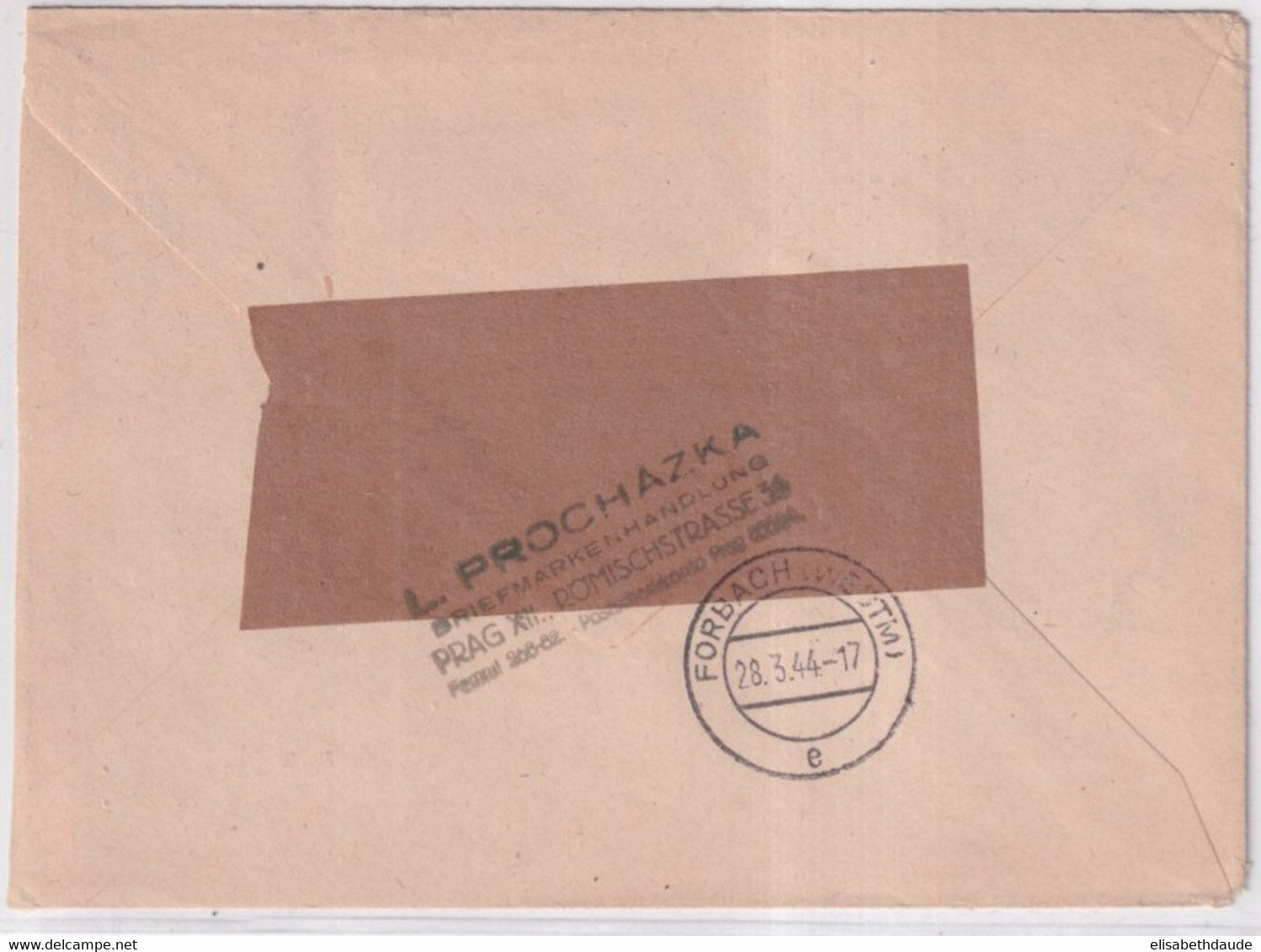 BÖHMEN Und MÄHREN - 1944 - ENVELOPPE RECOMMANDEE REMBOURSEMENT De PRAGUE => FORBACH (MOSELLE) - Cartas & Documentos