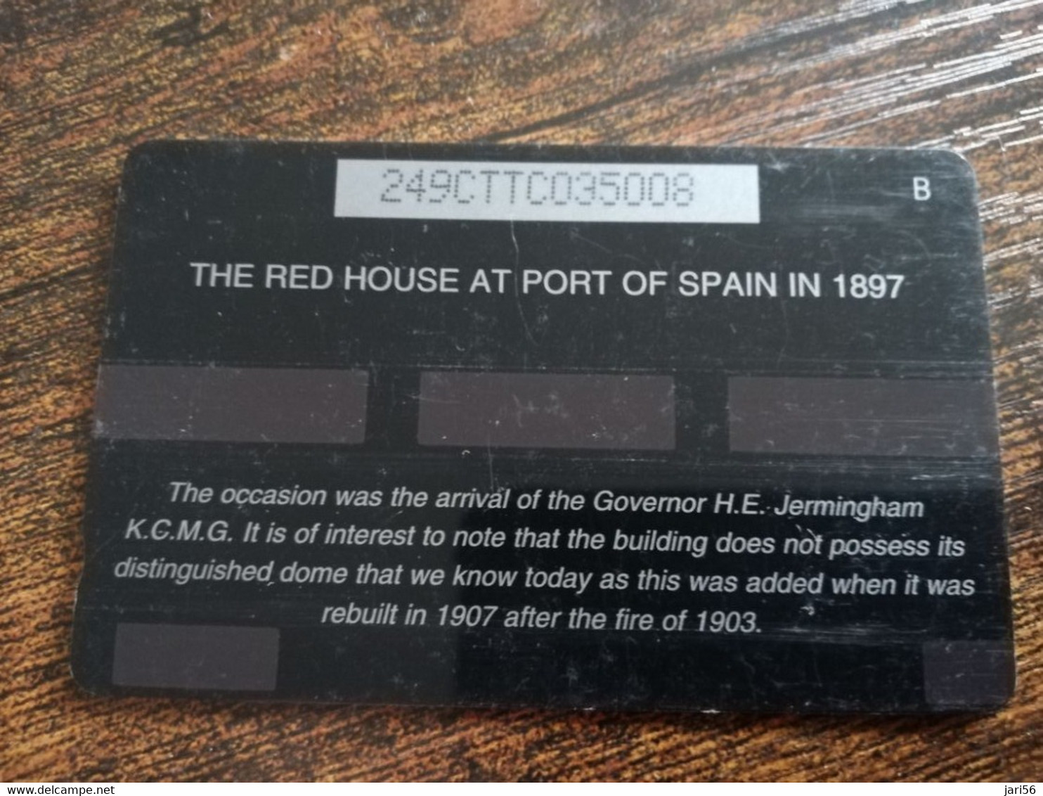 TRINIDAD & TOBAGO  GPT CARD    $20,-  249CCTC    THE RED HOUSE AT PORT OF SPA            Fine Used Card        ** 8910** - Trinidad & Tobago