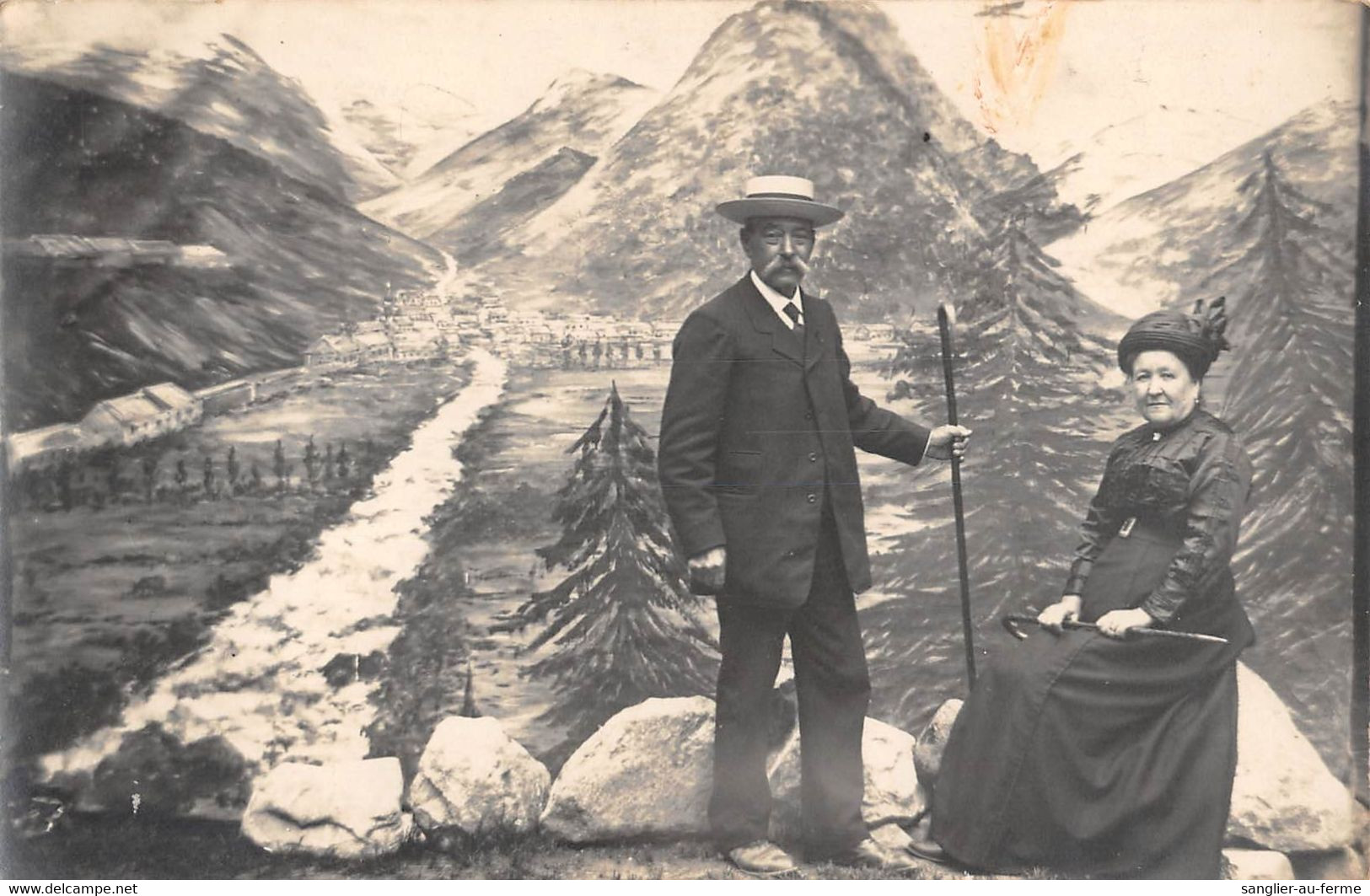 CPA 74 CHAMONIX SUPERBE CARTE PHOTO (dans Le Fond Le Village - Chamonix-Mont-Blanc