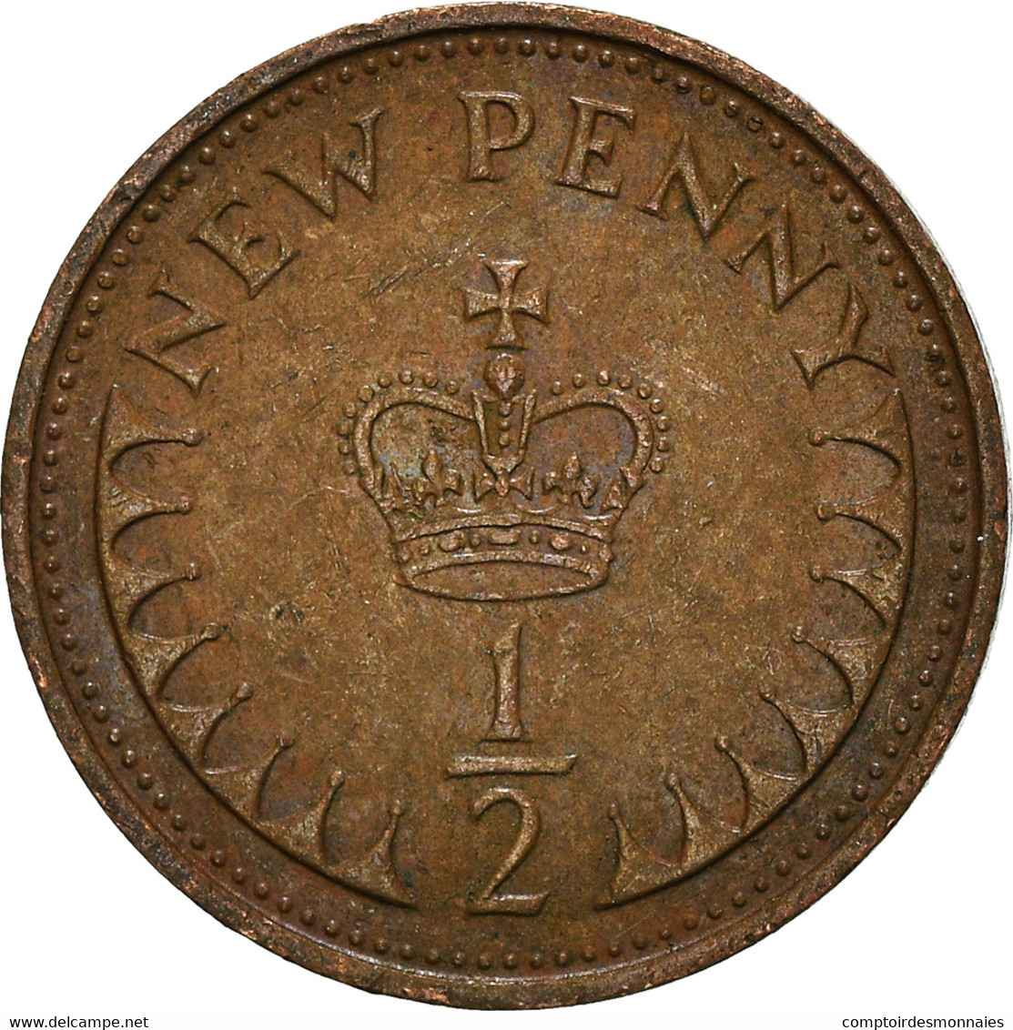 Monnaie, Grande-Bretagne, 1/2 New Penny, 1971 - 1/2 Penny & 1/2 New Penny