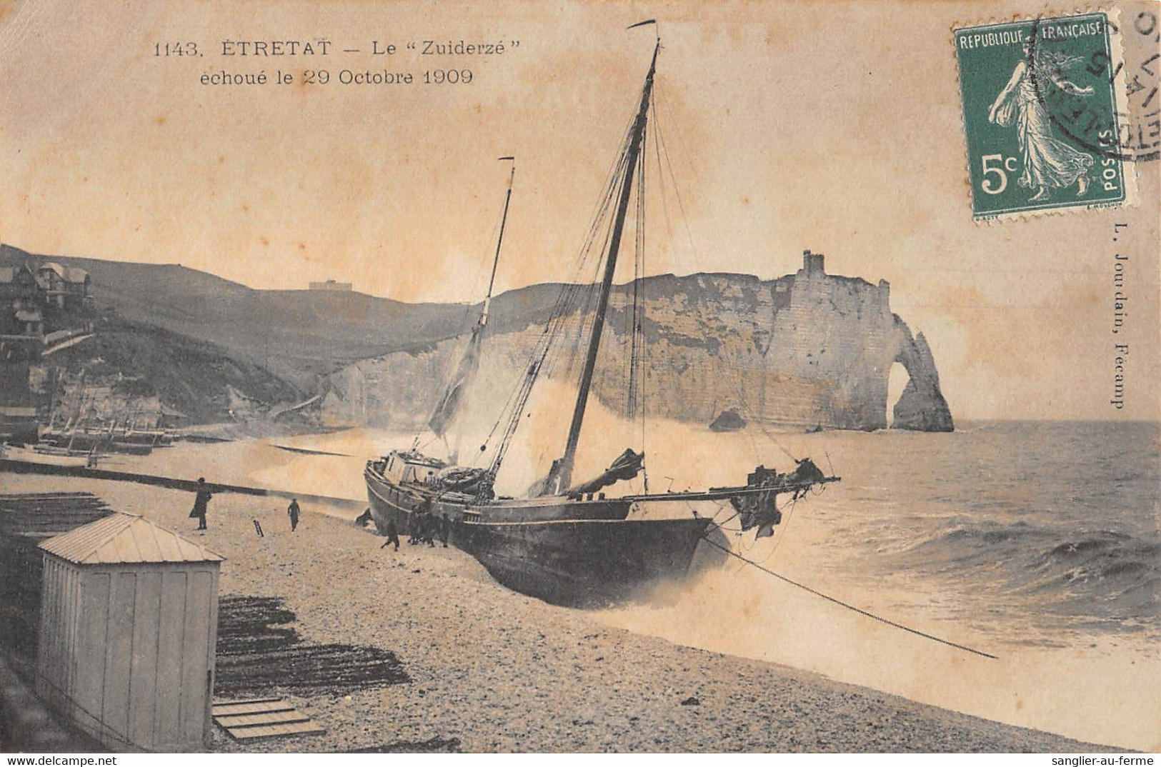 CPA 76 ETRETAT LE ZUIDERZE ECHOUE LE 29 OCTOBRE 1909 - Etretat