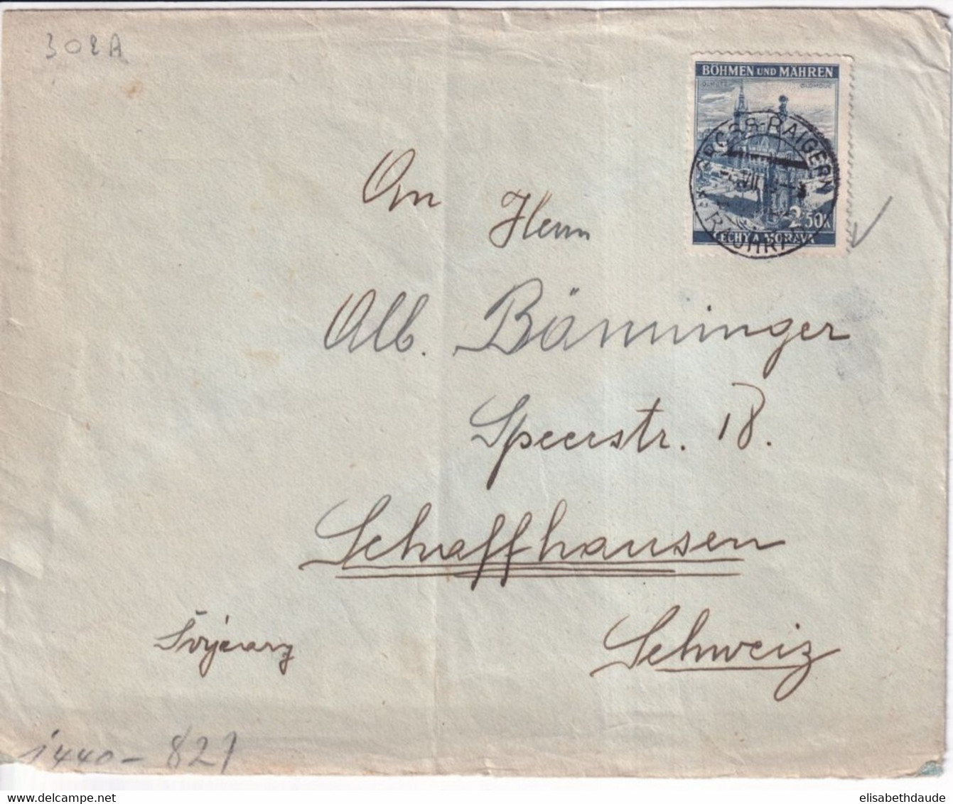 BÖHMEN Und MÄHREN - 1940 - ENVELOPPE De RAJHRAD ! Avec CENSURE AU DOS => SUISSE ! - Lettres & Documents