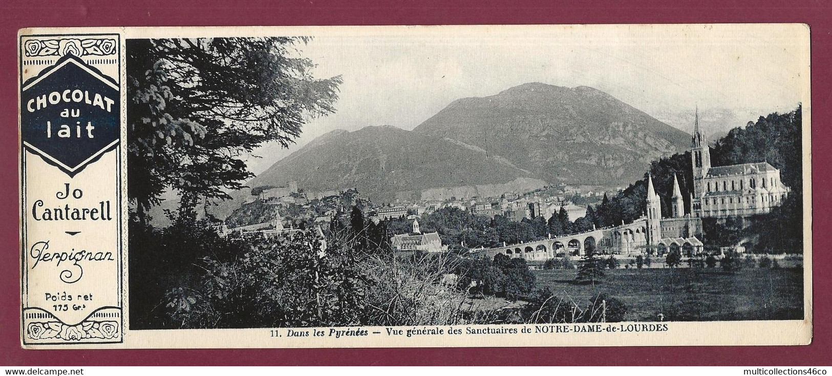 170222A - PUBLICITE CHOCOLAT AU LAIT JO CANTARELL PERPIGNAN - N°11 Pyrénées Sanctuaire NOTRE DAME DE LOURDES - Chocolade