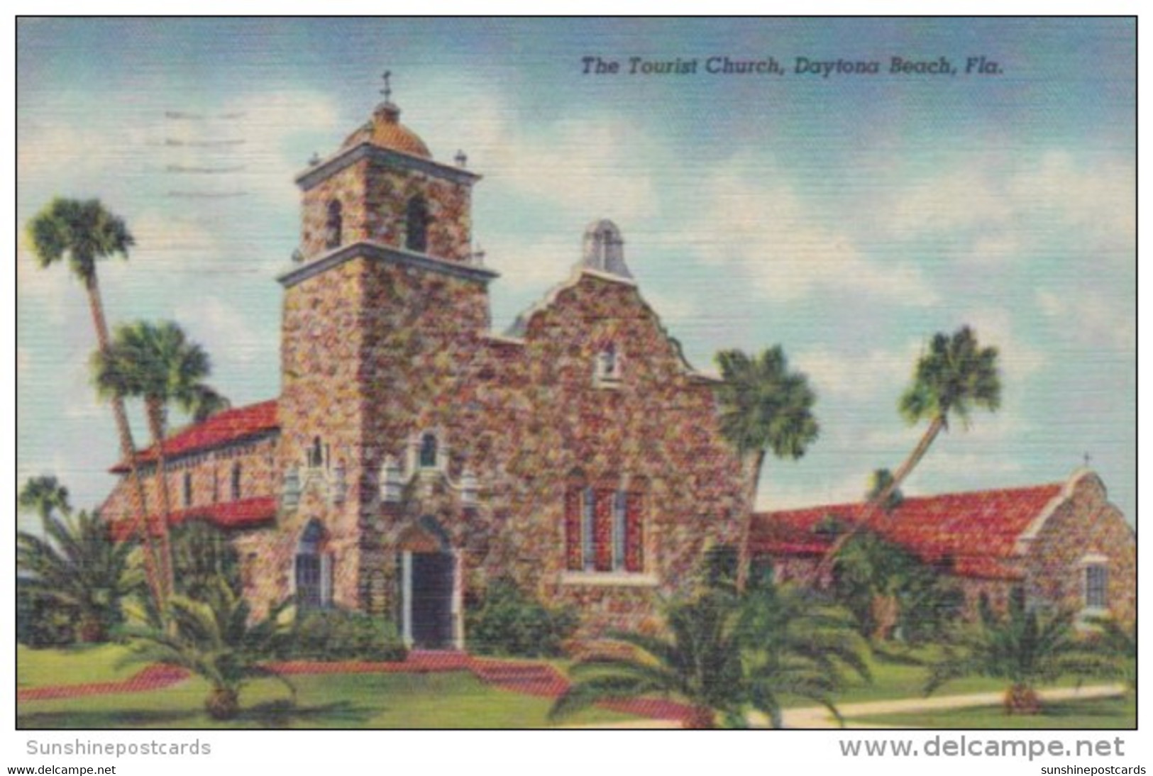 Florida Daytona The Tourist Church 1948 Curteich - Daytona