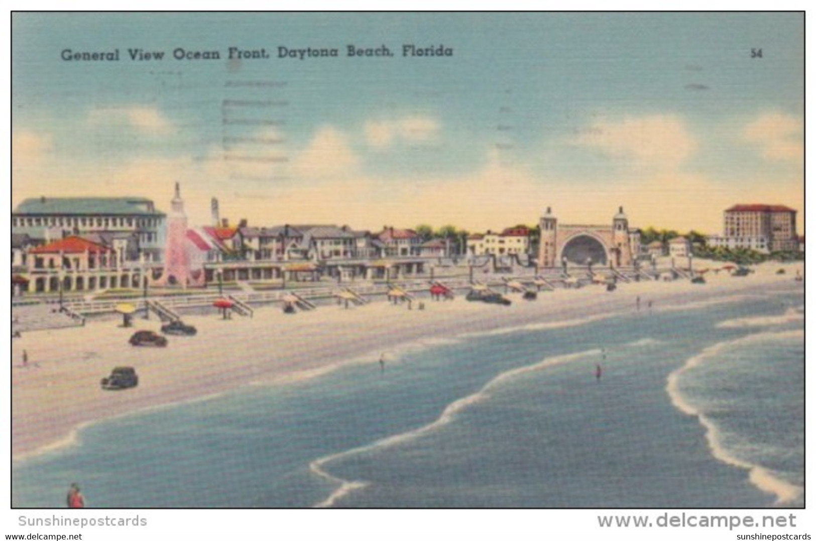 Florida Daytona General View Of Ocean Front 1941 - Daytona