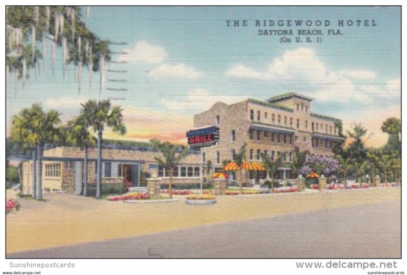 Florida Daytona The Ridgewood Hotel 1944 Curteich - Daytona