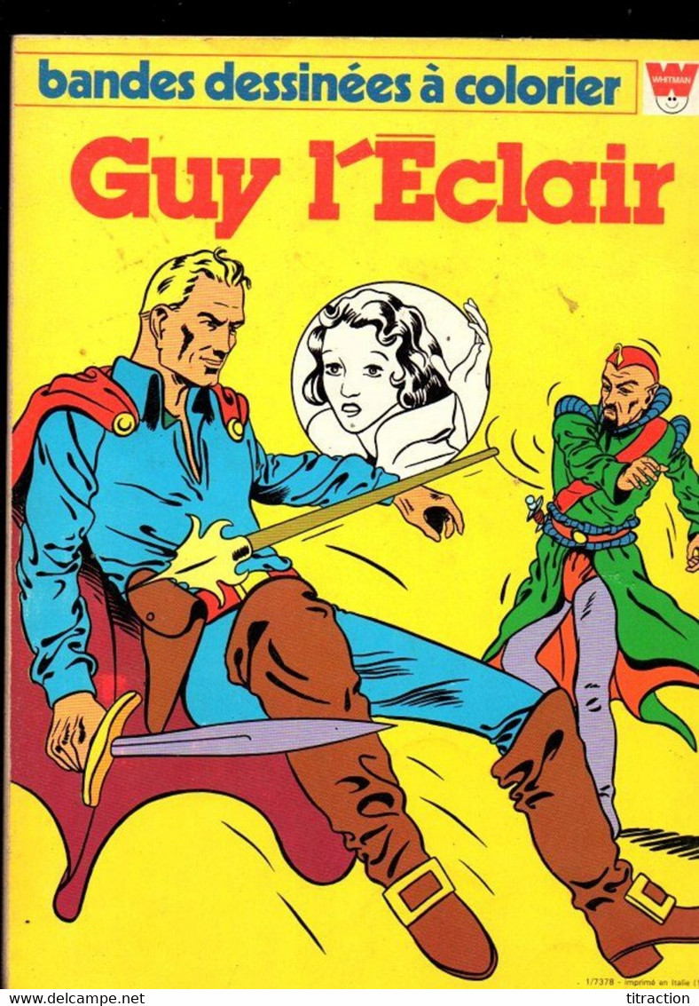 Livre BD Ancien EO édition Originale  BANDE DESSINEE GUY L'ECLAIR / FLASH GORDON - BD À COLORIER - ÉD. WHITMAN 1980 - Platten Und Echtzeichnungen